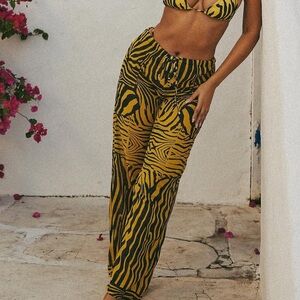 Matte Swim Zebra Coverup Pants
